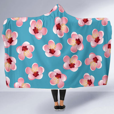 Cherry Blossom Pattern Print Design CB09 Hooded Blanket-JORJUNE.COM