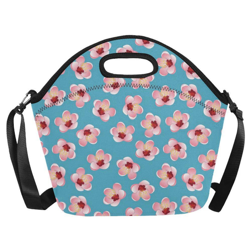 Cherry Blossom Pattern Print Design CB09 Neoprene Lunch Bag-JorJune