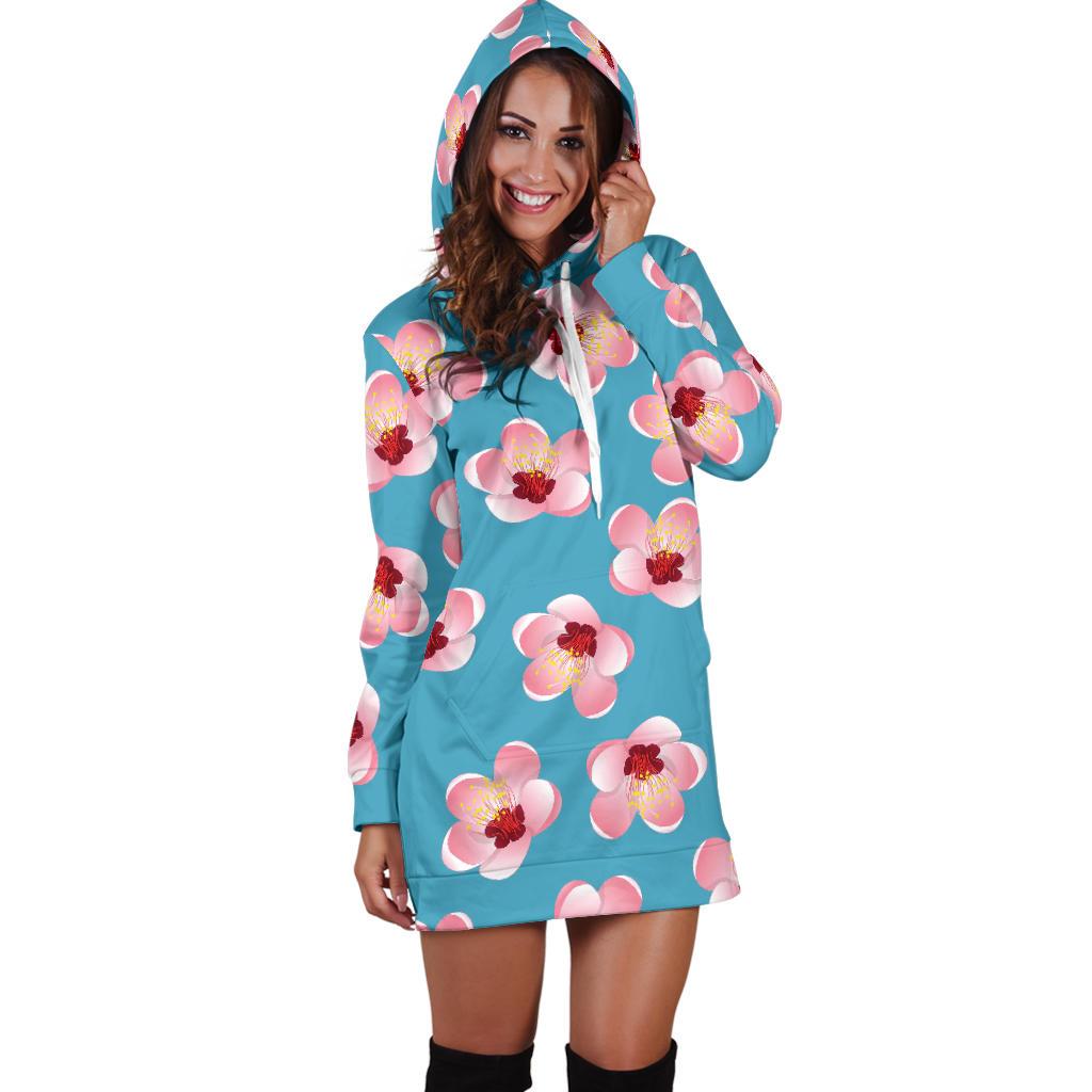 Cherry Blossom Pattern Print Design CB09 Women Hoodie Dress