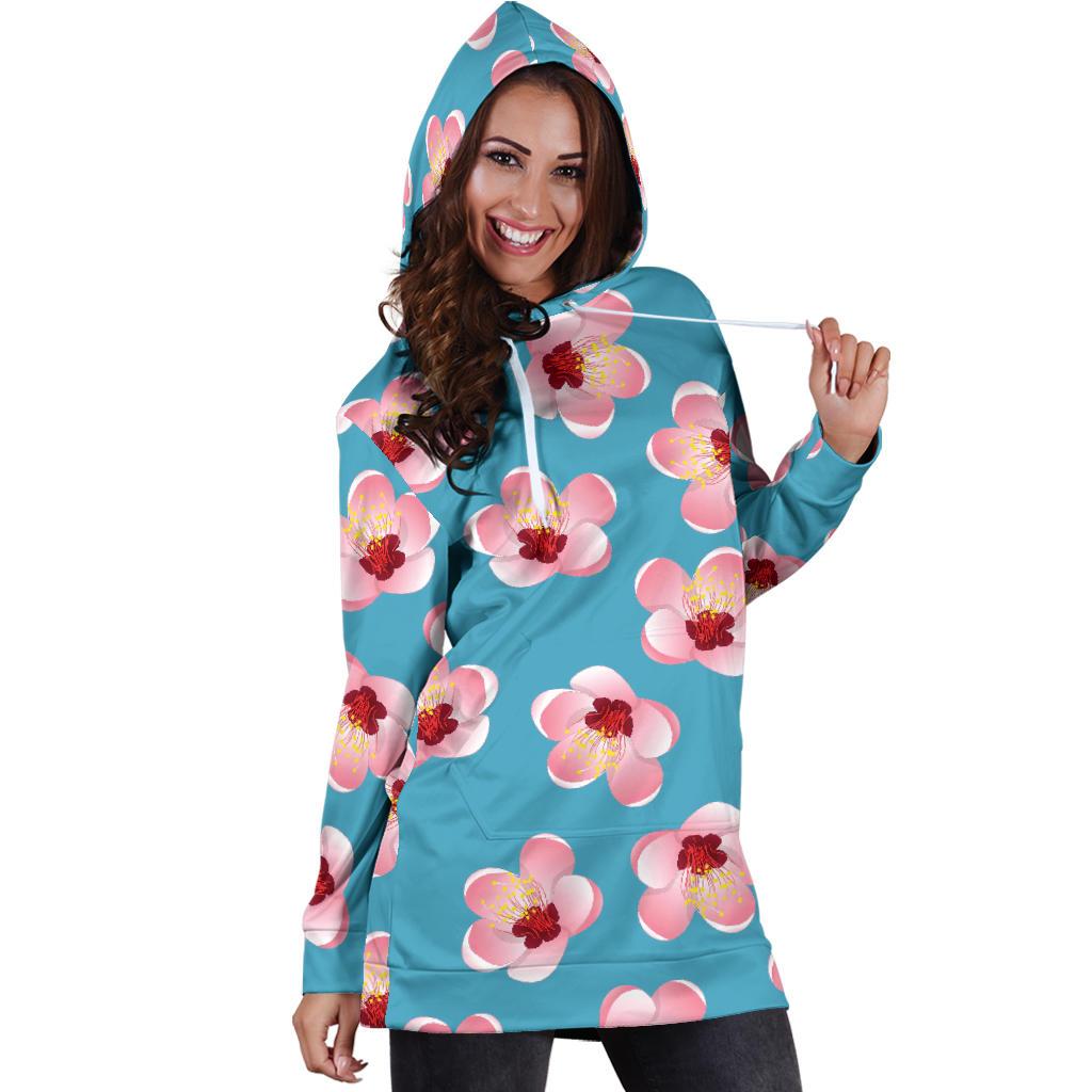 Cherry Blossom Pattern Print Design CB09 Women Hoodie Dress