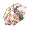 Cherry Blossom Peacock Automatic Foldable Umbrella