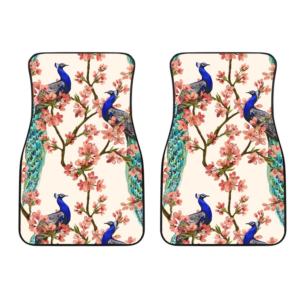 Cherry Blossom Sakura Peacock Car Floor Mats