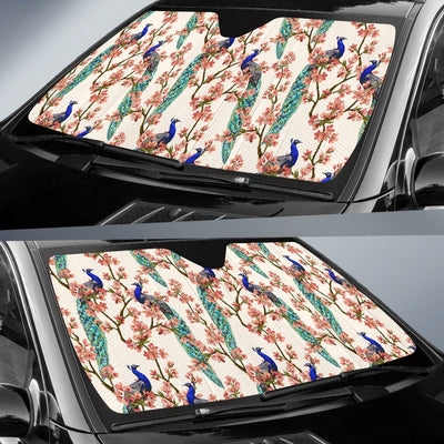 Cherry Blossom Peacock Car Sun Shade-JorJune