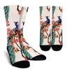 Cherry Blossom Sakura Peacock Crew Socks