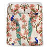 Cherry Blossom Sakura Peacock Duvet Cover Bedding Set