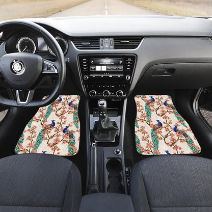 Cherry Blossom Peacock Front and Back Car Floor Mats