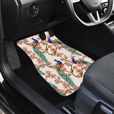 Cherry Blossom Peacock Front and Back Car Floor Mats