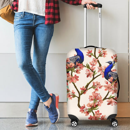 Cherry Blossom Sakura Peacock Luggage Cover Protector