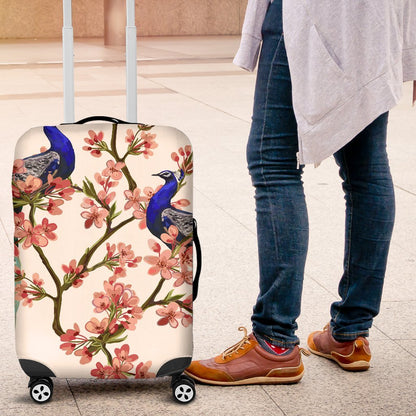 Cherry Blossom Sakura Peacock Luggage Cover Protector