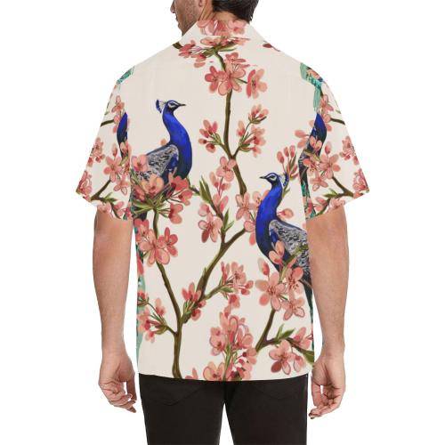 Cherry Blossom Peacock Men Hawaiian Shirt