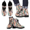 Cherry Blossom Peacock Men Leather Boots
