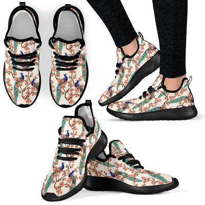 Cherry Blossom Peacock Mesh Knit Sneakers Shoes