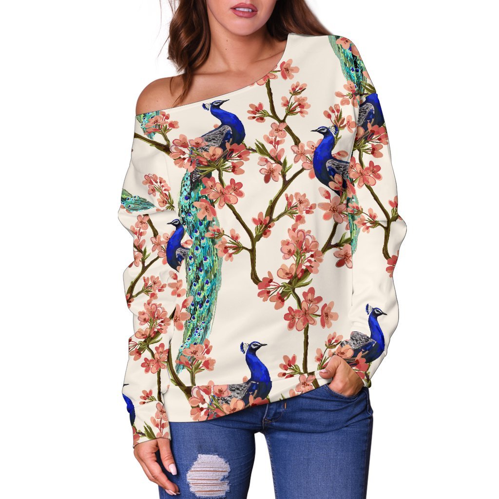 Colorful Art Wolf Off Shoulder Sweatshirt