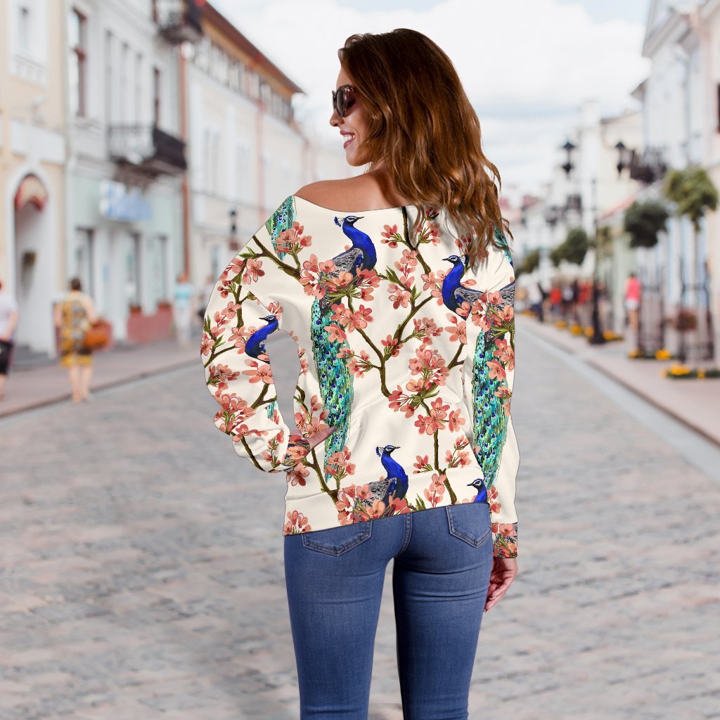 Colorful Art Wolf Off Shoulder Sweatshirt