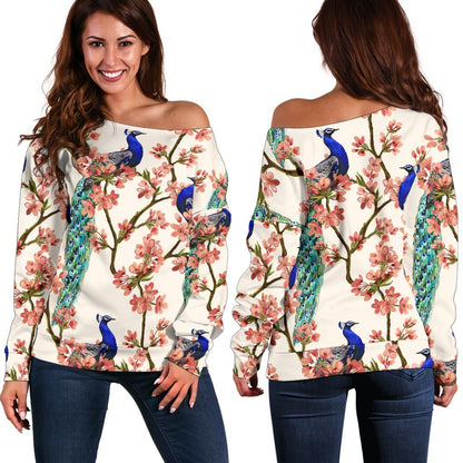 Colorful Art Wolf Off Shoulder Sweatshirt