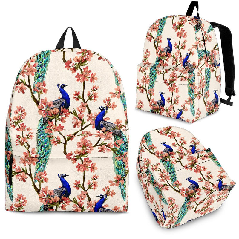 Cherry Blossom Peacock Premium Backpack