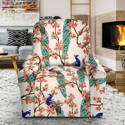 Cherry Blossom Peacock Recliner Slipcover-JORJUNE.COM