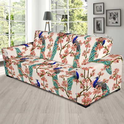 Cherry Blossom Peacock Sofa Slipcover-JORJUNE.COM