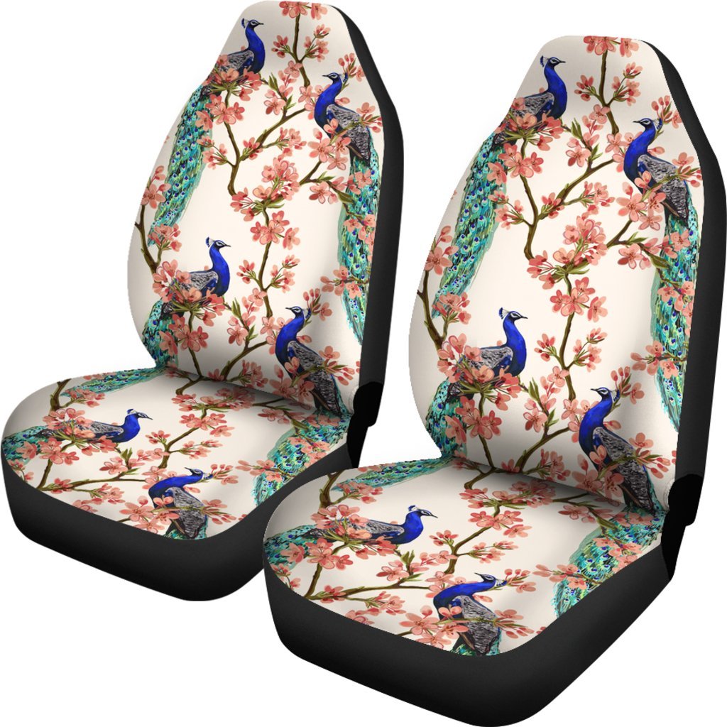 Cherry Blossom Sakura Peacock Universal Fit Car Seat Covers