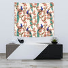 Cherry Blossom Sakura Peacock Wall Tapestry