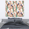 Cherry Blossom Sakura Peacock Wall Tapestry