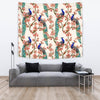 Cherry Blossom Sakura Peacock Wall Tapestry