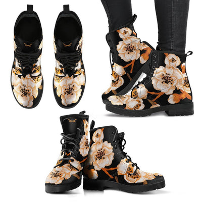 Cherry Blossom Sakura Women & Men Leather Boots