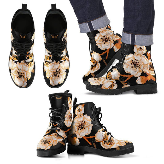 Cherry Blossom Sakura Women & Men Leather Boots