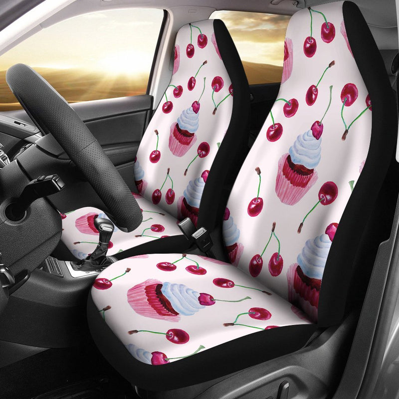 Cherry Cupcake Pink Pattern Universal Fit Car Seat Covers