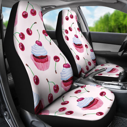 Cherry Cupcake Pink Pattern Universal Fit Car Seat Covers