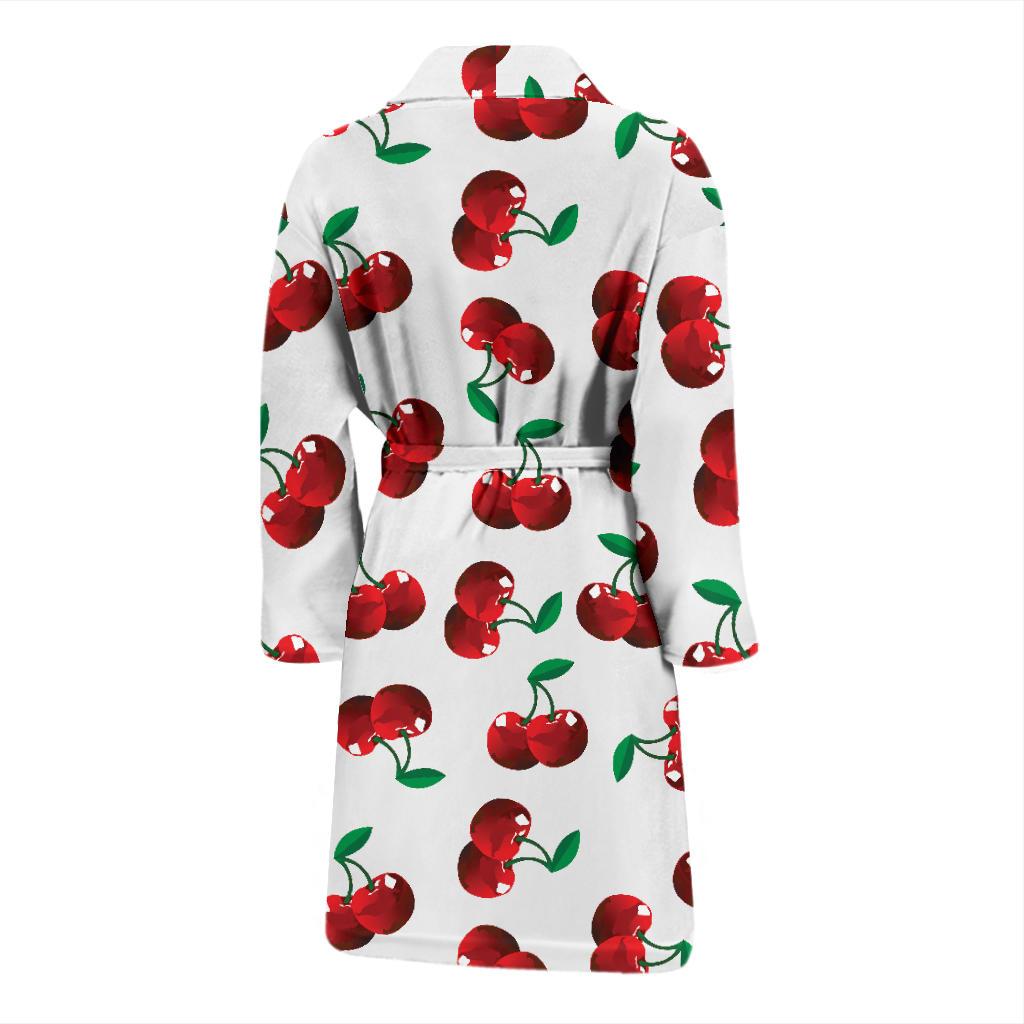 Cherry Pattern Print Design 01 Men Bathrobe-JORJUNE.COM