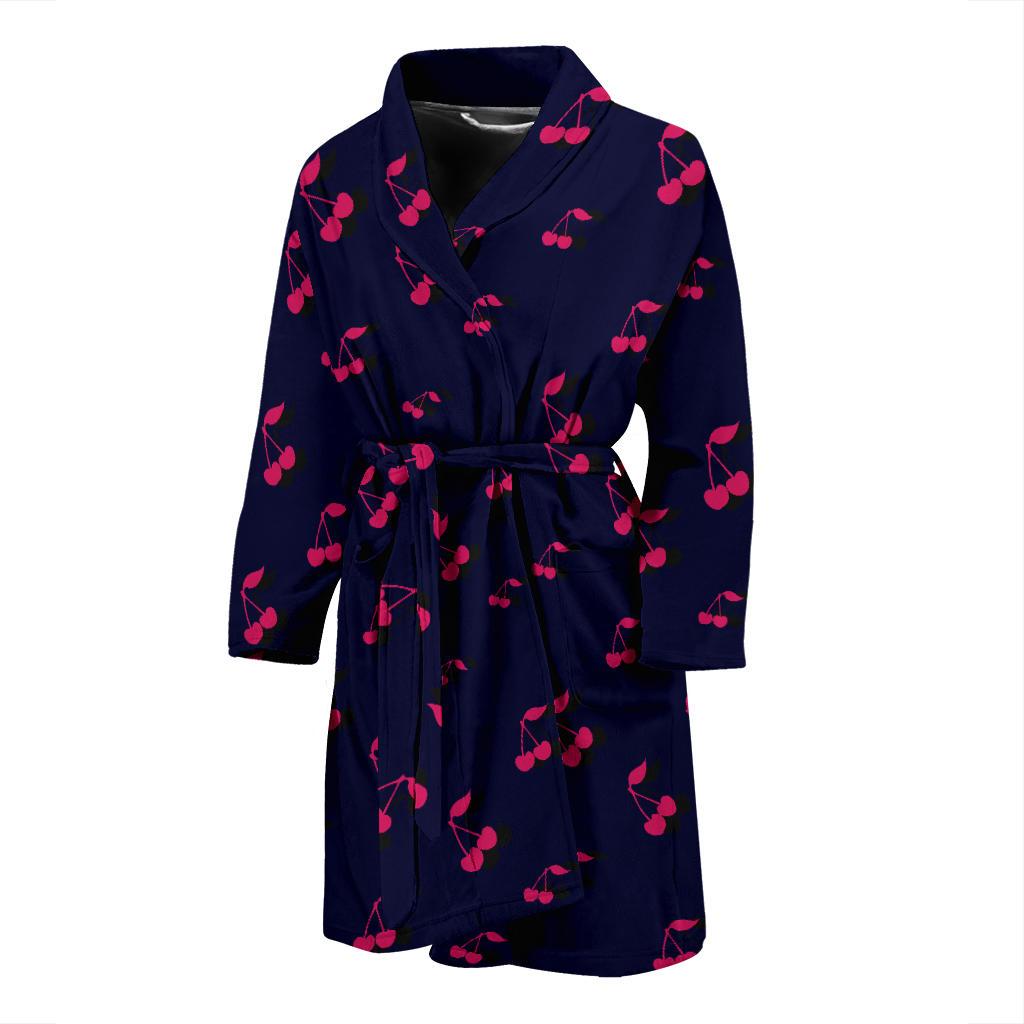 Cherry Pattern Print Design 02 Men Bathrobe-JORJUNE.COM