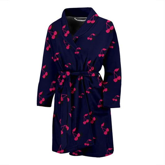 Cherry Pattern Print Design 02 Men Bathrobe-JORJUNE.COM