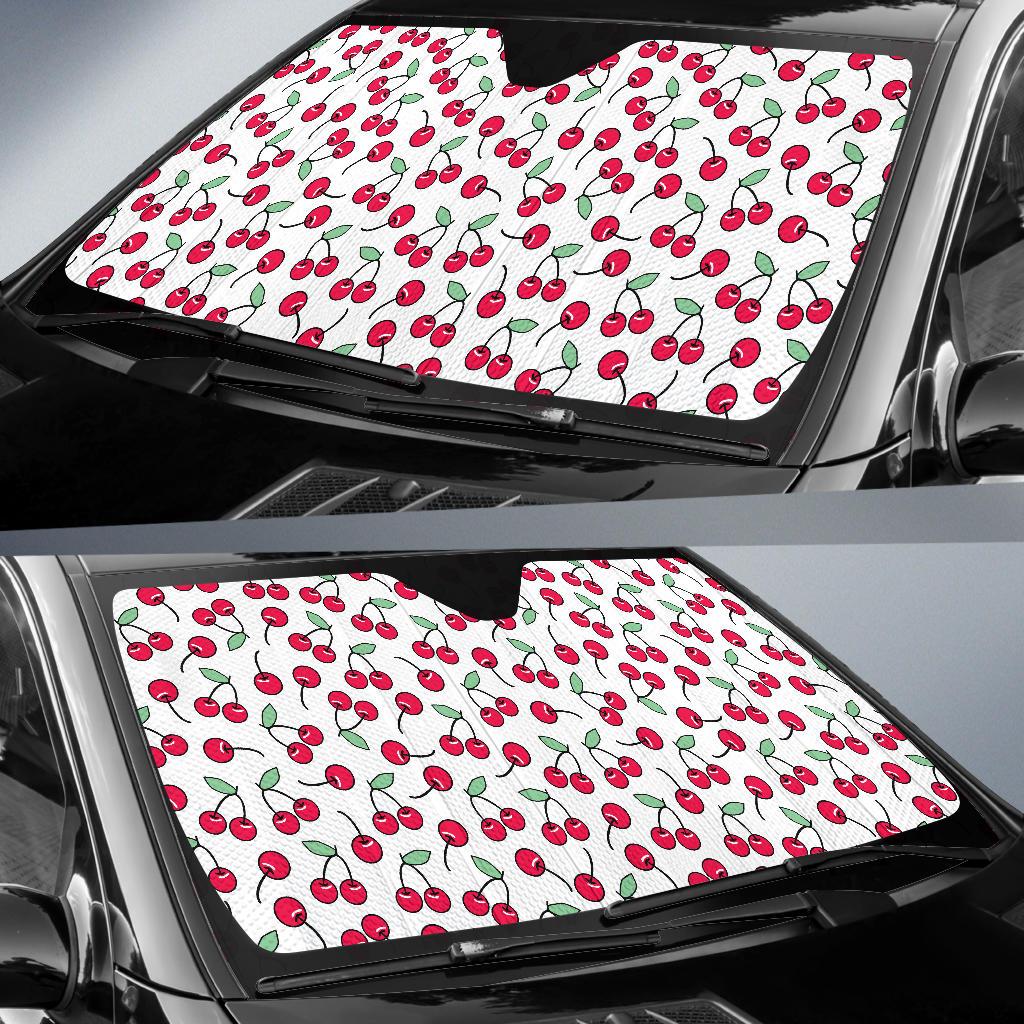 Cherry Pattern Print Design 03 Car Sun Shade-JORJUNE.COM
