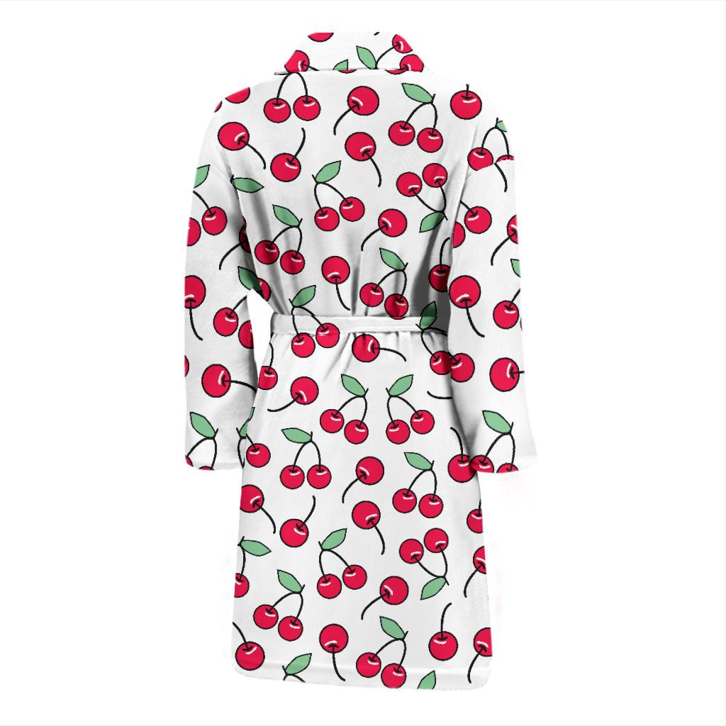 Cherry Pattern Print Design 03 Men Bathrobe-JORJUNE.COM