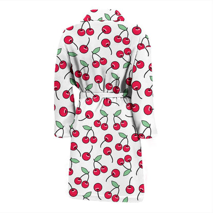 Cherry Pattern Print Design 03 Men Bathrobe-JORJUNE.COM