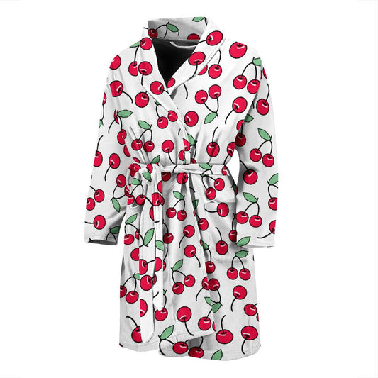 Cherry Pattern Print Design 03 Men Bathrobe-JORJUNE.COM