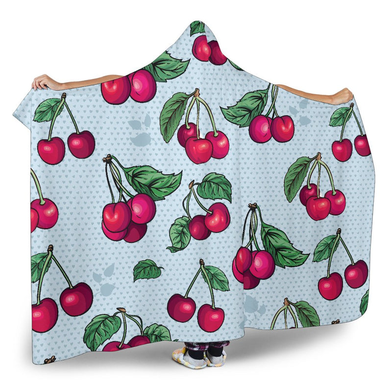 Cherry Pattern Print Design CH01 Hooded Blanket-JORJUNE.COM