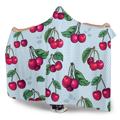 Cherry Pattern Print Design CH01 Hooded Blanket-JORJUNE.COM