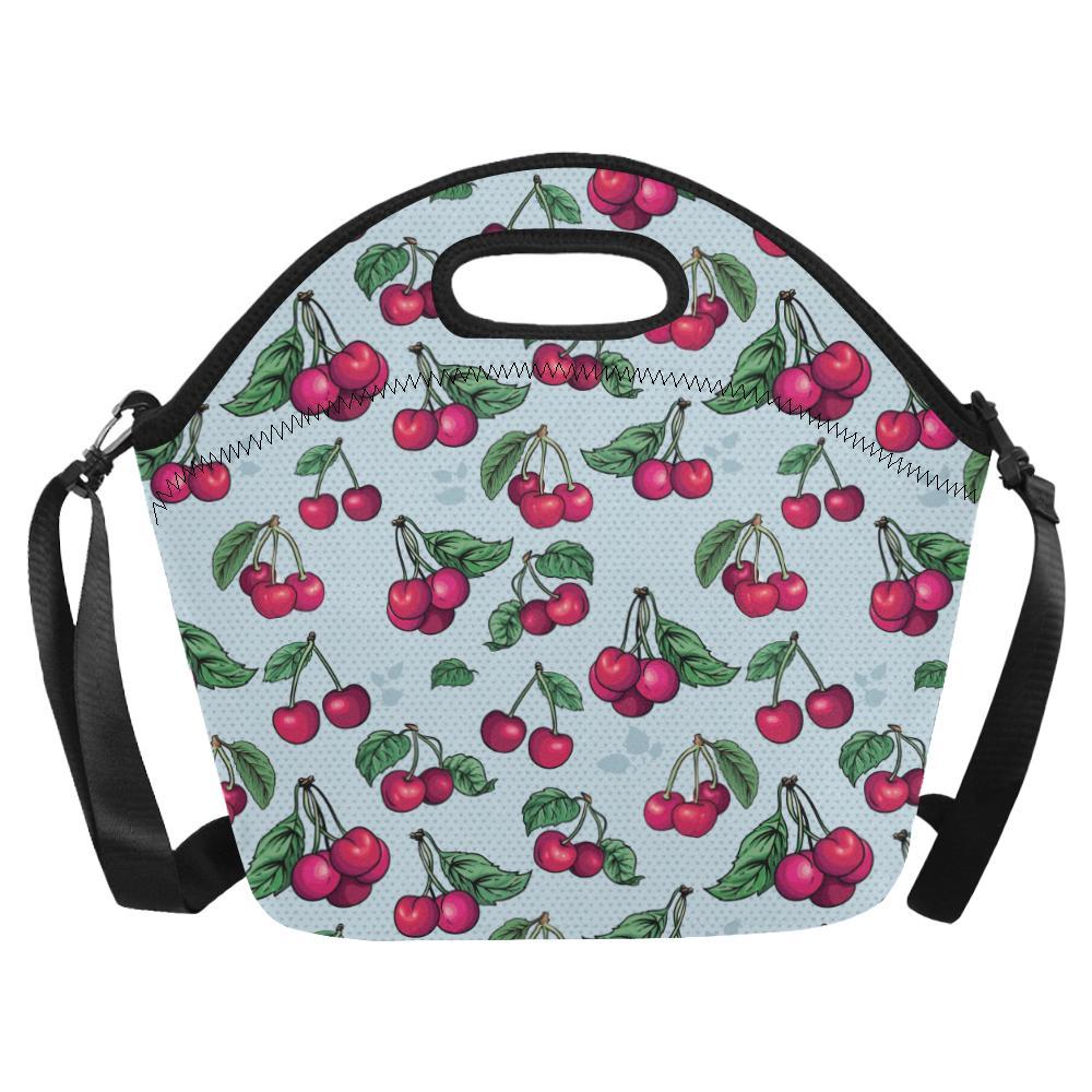 Cherry Pattern Print Design CH01 Neoprene Lunch Bag-JorJune