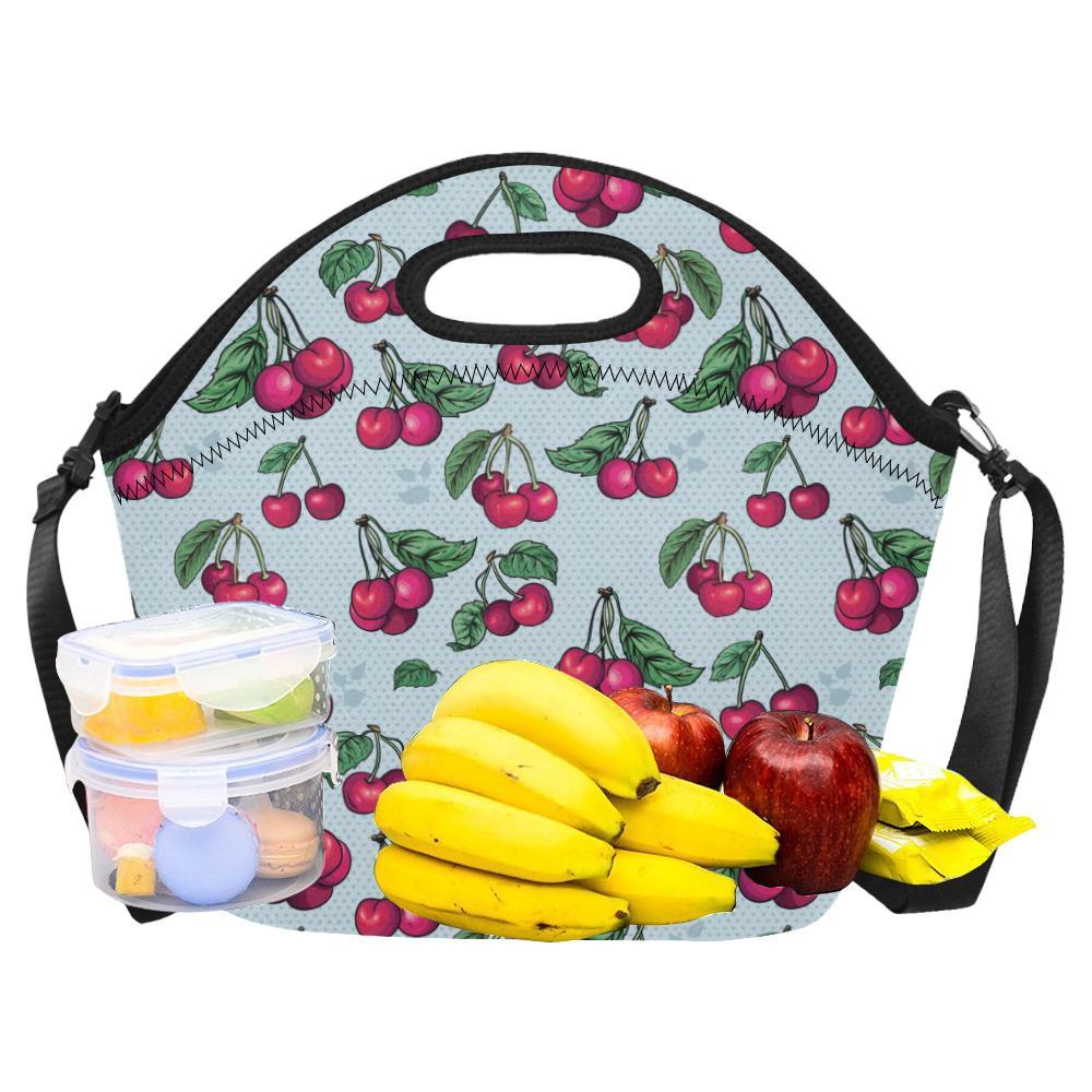 Cherry Pattern Print Design CH01 Neoprene Lunch Bag-JorJune