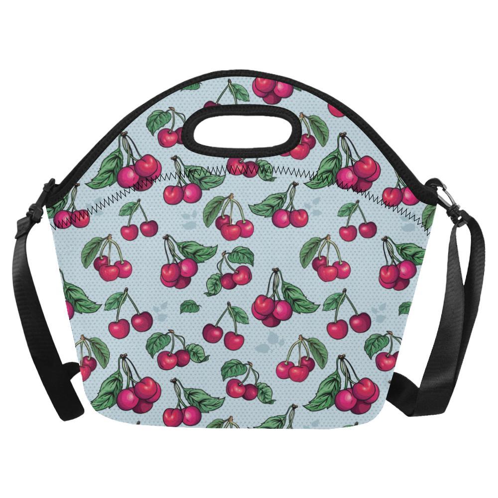Cherry Pattern Print Design CH01 Neoprene Lunch Bag-JorJune