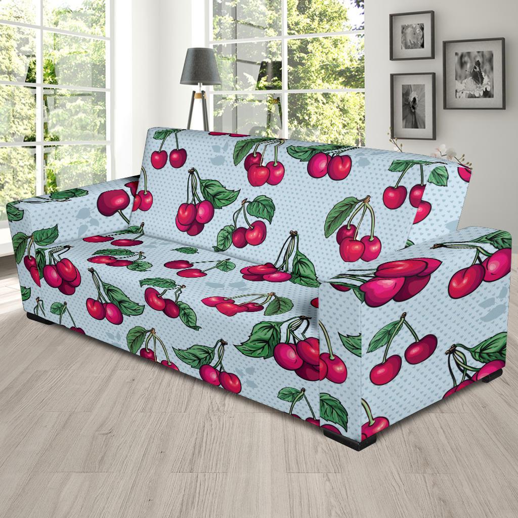 Cherry Pattern Print Design CH01 Sofa Slipcover-JORJUNE.COM
