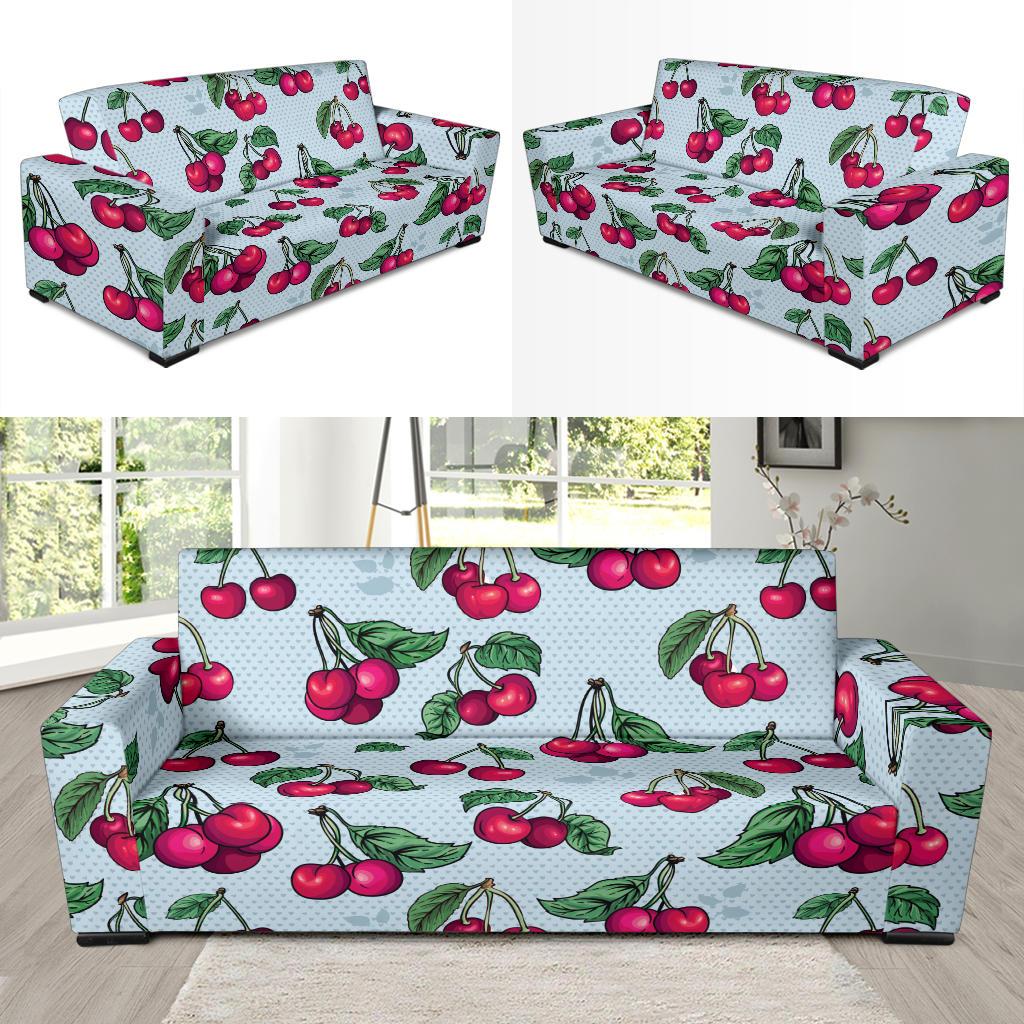 Cherry Pattern Print Design CH01 Sofa Slipcover-JORJUNE.COM