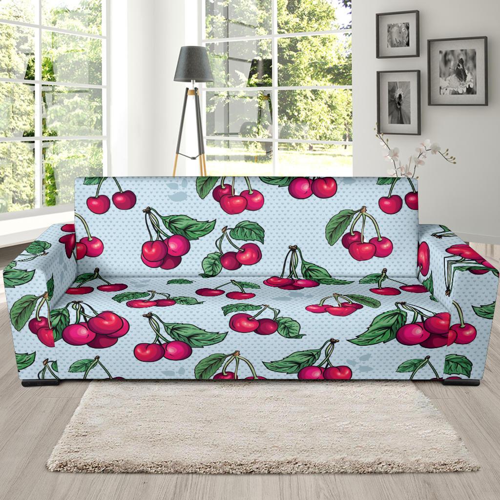 Cherry Pattern Print Design CH01 Sofa Slipcover-JORJUNE.COM