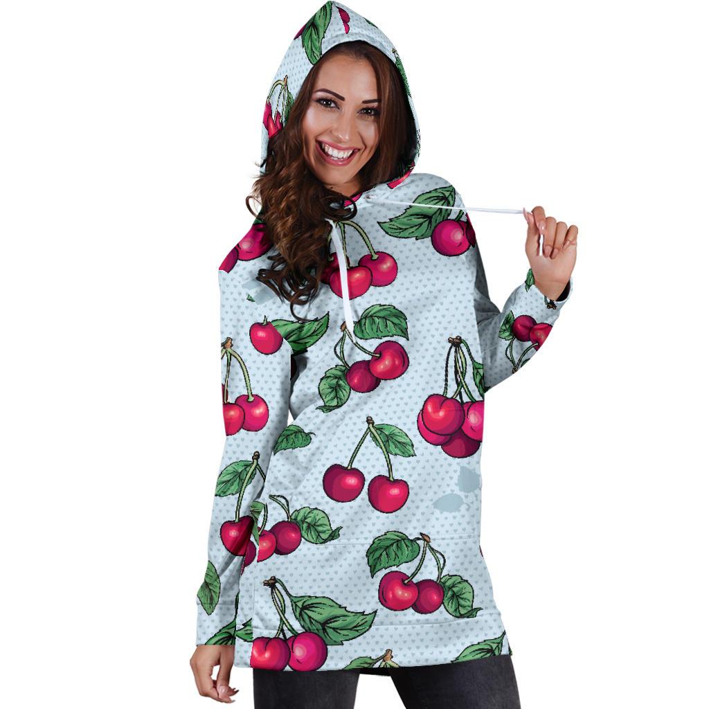 Cherry Pattern Print Design CH01 Women Hoodie Dress