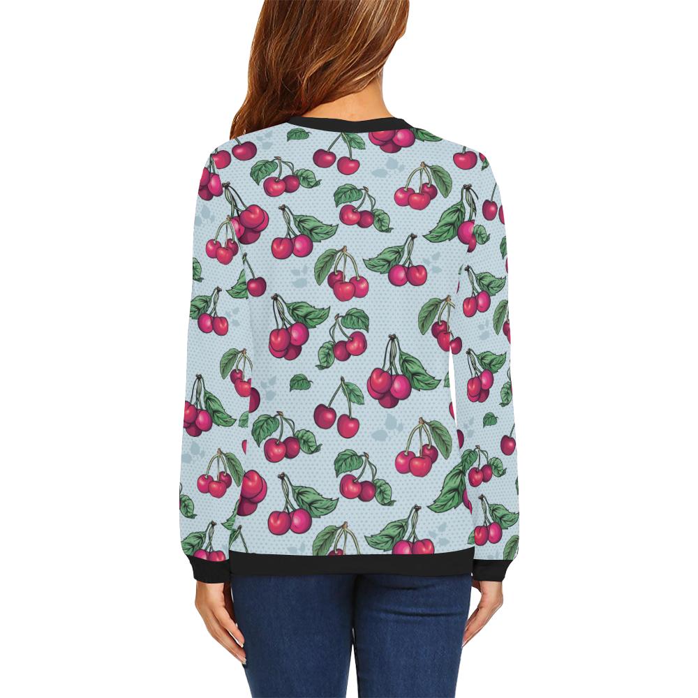 Cherry Pattern Print Design CH01 Women Long Sleeve Sweatshirt-JorJune