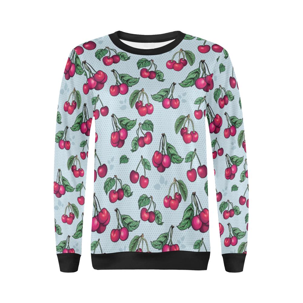Cherry Pattern Print Design CH01 Women Long Sleeve Sweatshirt-JorJune