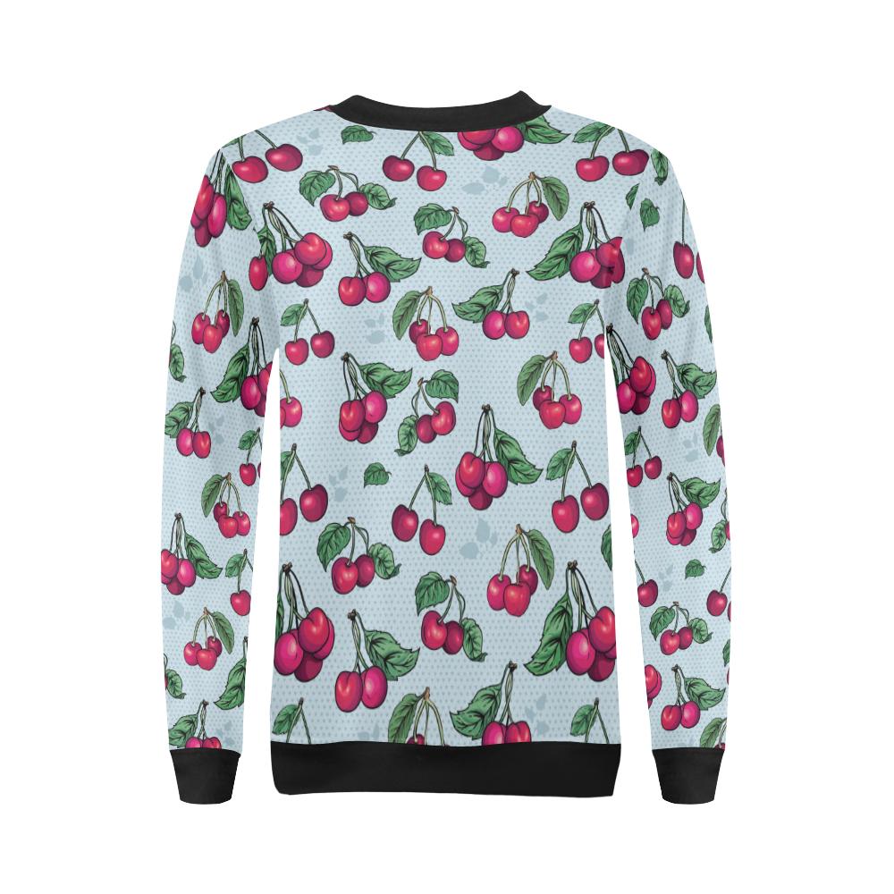 Cherry Pattern Print Design CH01 Women Long Sleeve Sweatshirt-JorJune