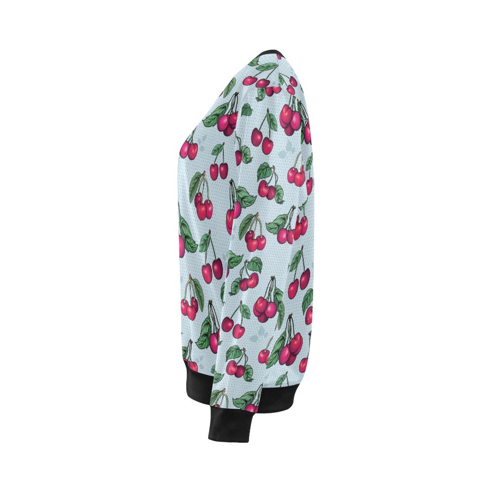 Cherry Pattern Print Design CH01 Women Long Sleeve Sweatshirt-JorJune